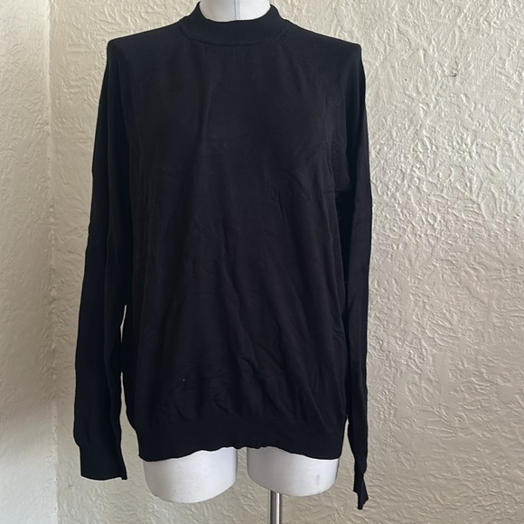 Zara Black Mock Neck Sweater Large - Picture 1 of 8